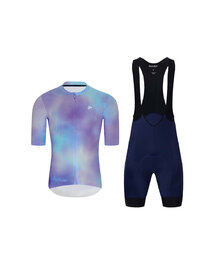 HOLOKOLO Kurzarm Radtrikot und Shorts - COSMA - Blau/Schwarz/Hellblau/Lila